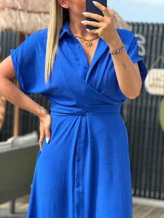 Robe ELIA - Bleu roi ( Made in Italie )
