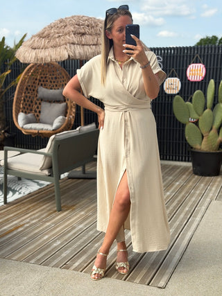 Robe ELIA - Beige ( Made in Italie )