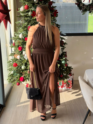 Robe POCAHONTAS - CHOCOLAT (Made in Italie)