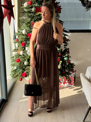 Robe POCAHONTAS - CHOCOLAT (Made in Italie)