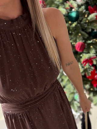 Robe POCAHONTAS - CHOCOLAT (Made in Italie)