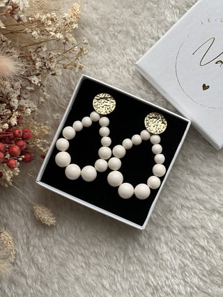 BOUCLES D'OREILLES N*5 CREME Acier inoxydable