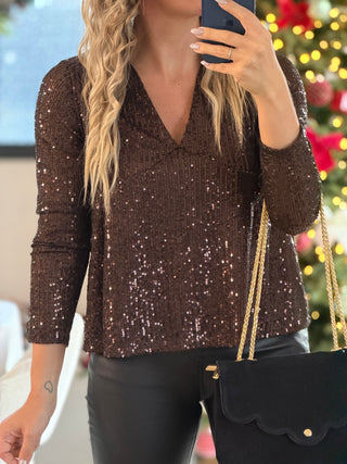 Blouse BULLES - CHOCOLAT (Made in Italie)