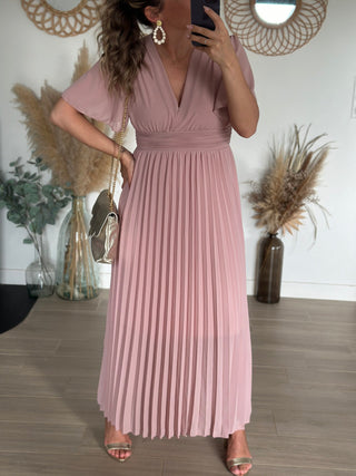 Robe QUEEN Rose pâle ( Made in Italie )