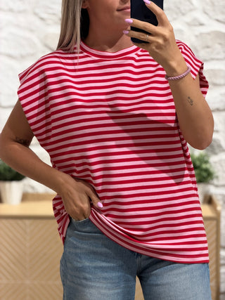 T-shirt MUNA - ROSE/ROUGE (Made in Italie)