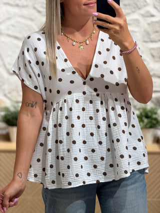 Blouse gaze de coton - IDALGO (Made in Italie)