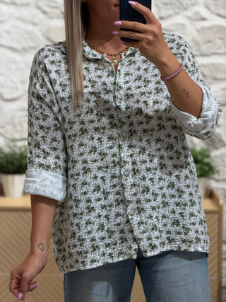 Chemise gaze de coton TALULA - Kaki (Made in Italie)