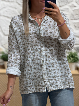 Chemise gaze de coton TALULA - Beige (Made in Italie)