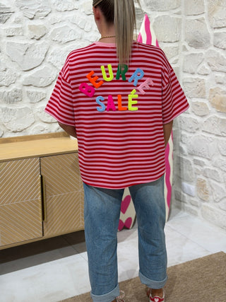 T-shirt création SALÉ - Rouge (Made in Italie)