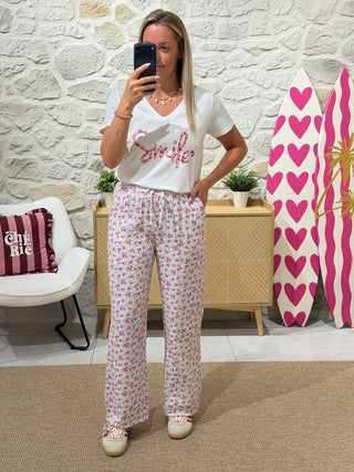 Pantalon ISODORE - Rose (Made in Italie)