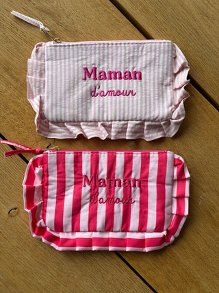 Pochette rayé " MAMAN D'AMOUR "
