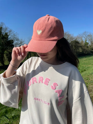 Casquette en velours - COEUR