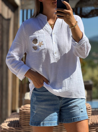 Blouse WAKA - BEIGE (Made in Italie)