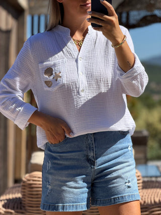 Blouse WAKA - BEIGE (Made in Italie)