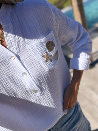 Blouse WAKA - BEIGE (Made in Italie)