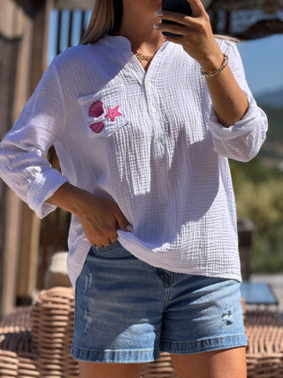 Blouse WAKA - FUCHSIA (Made in Italie)