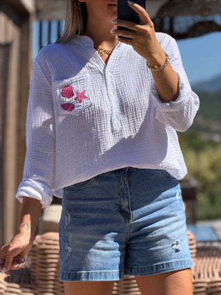 Blouse WAKA - FUCHSIA (Made in Italie)