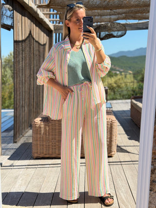 Chemise gaze de coton BELLY - Verte (Made in Italie)