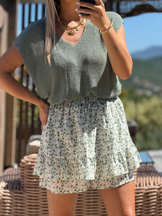 Jupe-short HARVO - KAKI (Made in Italie)