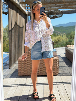 Chemise gaze de coton - GORGINA - Beige (Made in Italie)