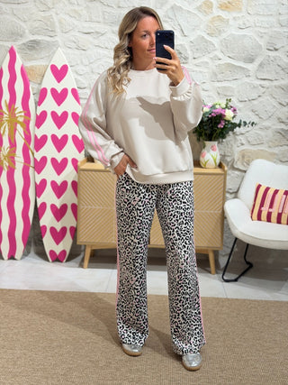Sweat-shirt BUNNY - Beige/rose