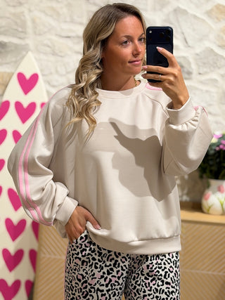 Sweat-shirt BUNNY - Beige/rose