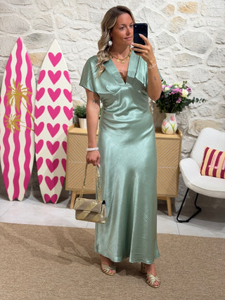 Robe LUCINDA - Vert d'eau ( Made in France )