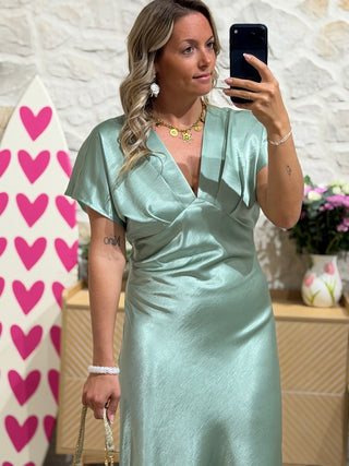 Robe LUCINDA - Vert d'eau ( Made in France )