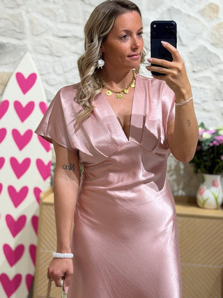 Robe LUCINDA - Rose ( Made in France )