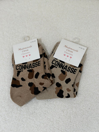 Chaussettes paillettes - CONNASSE LÉOPARD