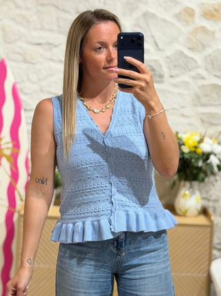 Gilet MARTINA - BLEU CIEL