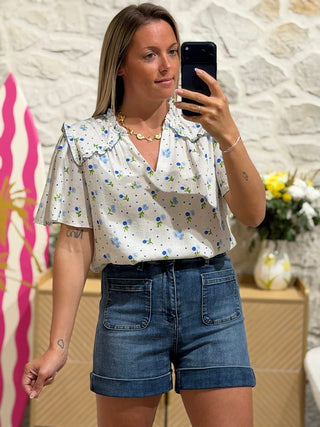 Blouse URIALO - BLEUE