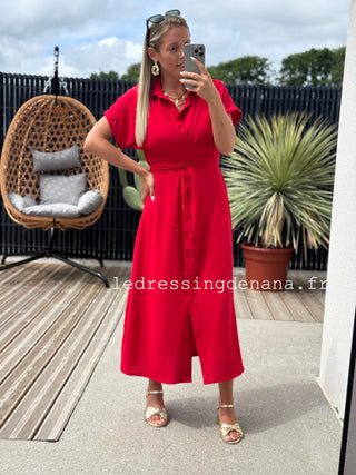 Robe ELIA - Rouge (Made in Italie)