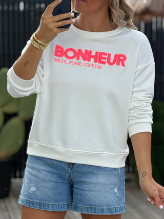 Sweat création BONHEUR (Made in Italie)
