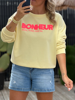 Sweat création BONHEUR (Made in Italie)