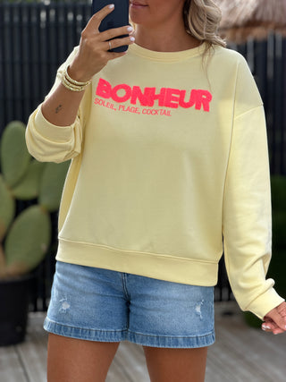 Sweat création BONHEUR (Made in Italie)