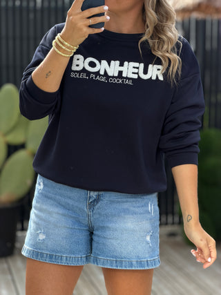 Sweat création BONHEUR (Made in Italie)