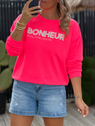 Sweat création BONHEUR (Made in Italie)