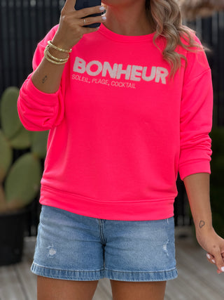 Sweat création BONHEUR (Made in Italie)