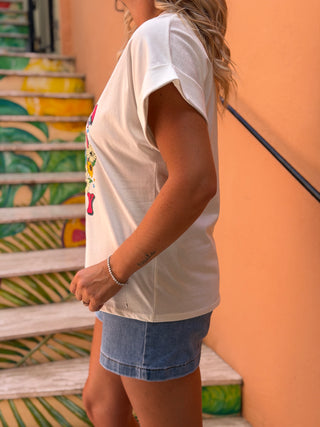 T-shirt SUNSHINE Blanc (Made in Italie)