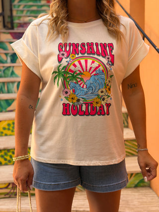 T-shirt SUNSHINE Blanc (Made in Italie)