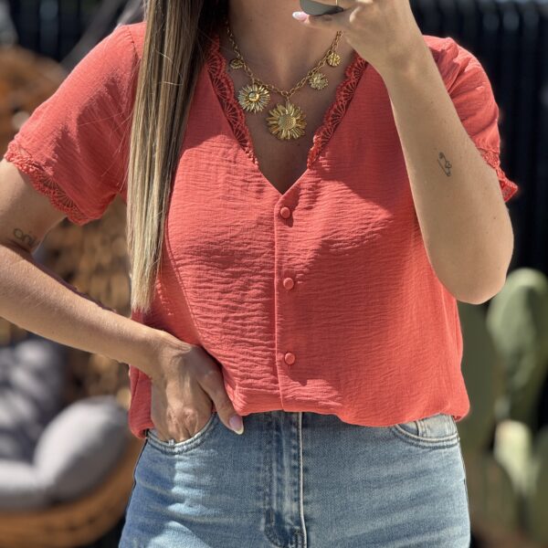 Blouse ANDRÉA Corail - Curvy