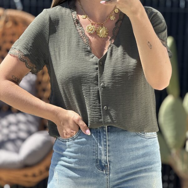 Blouse ANDRÉA Kaki - Curvy