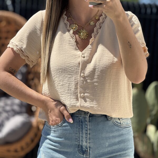 Blouse ANDRÉA Beige - Curvy