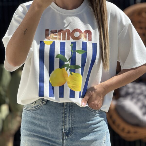 T-shirt LEMON - Bleu (Made in Italie)