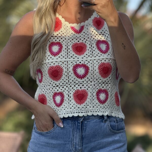 Top en crochet LETTIE Rose