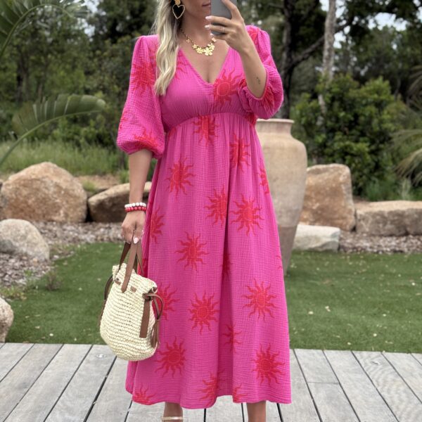 Robe NAILA Violet/rouge (Made in Italie)