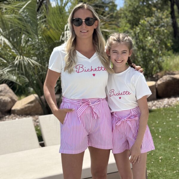 T-shirt BICHETTE blanc & fuchsia KIDS