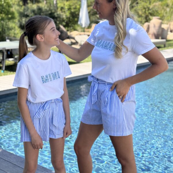 T-shirt MAMAN Fleuris - Bleu