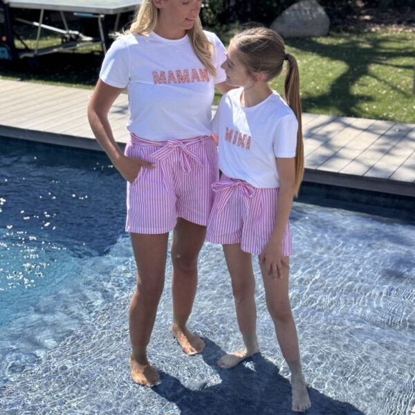T-shirt MAMAN Fleuris - Rouge